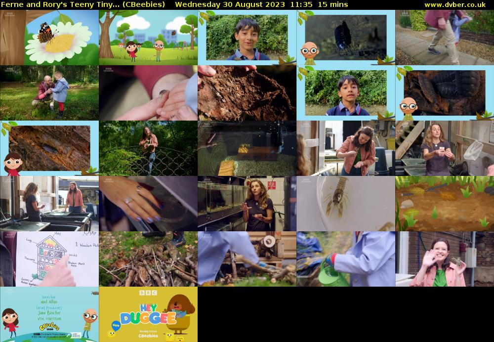 Ferne and Rory's Teeny Tiny... (CBeebies) Wednesday 30 August 2023 11:35 - 11:50
