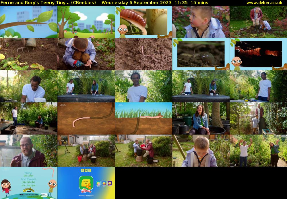 Ferne and Rory's Teeny Tiny... (CBeebies) Wednesday 6 September 2023 11:35 - 11:50