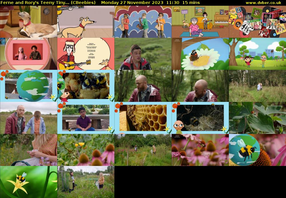 Ferne and Rory's Teeny Tiny... (CBeebies) Monday 27 November 2023 11:30 - 11:45