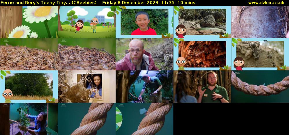 Ferne and Rory's Teeny Tiny... (CBeebies) Friday 8 December 2023 11:35 - 11:45