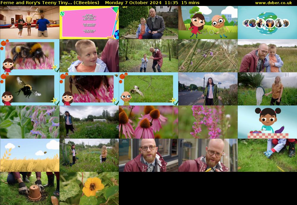 Ferne and Rory's Teeny Tiny... (CBeebies) Monday 7 October 2024 11:35 - 11:50