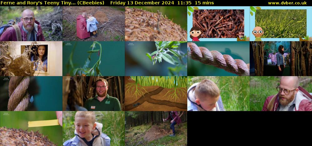 Ferne and Rory's Teeny Tiny... (CBeebies) Friday 13 December 2024 11:35 - 11:50