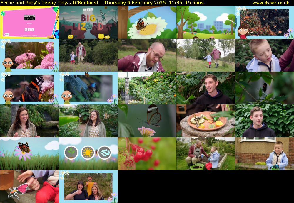 Ferne and Rory's Teeny Tiny... (CBeebies) Thursday 6 February 2025 11:35 - 11:50