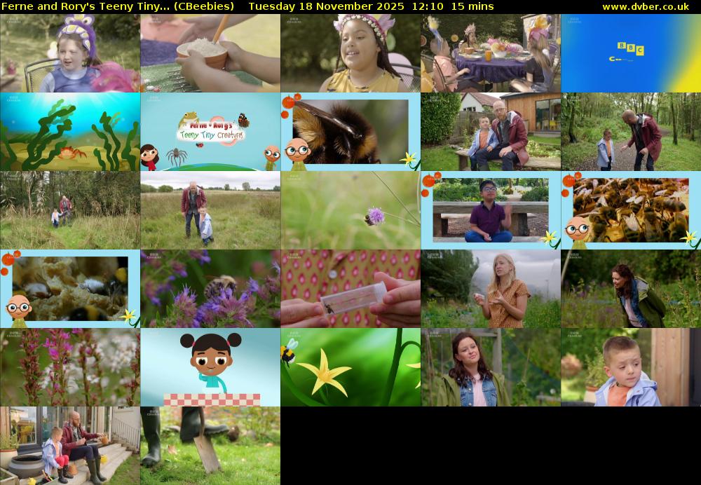 Ferne and Rory's Teeny Tiny... (CBeebies) Tuesday 18 November 2025 12:10 - 12:25