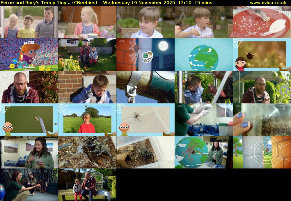 Ferne and Rory's Teeny Tiny... (CBeebies) Wednesday 19 November 2025 12:10 - 12:25