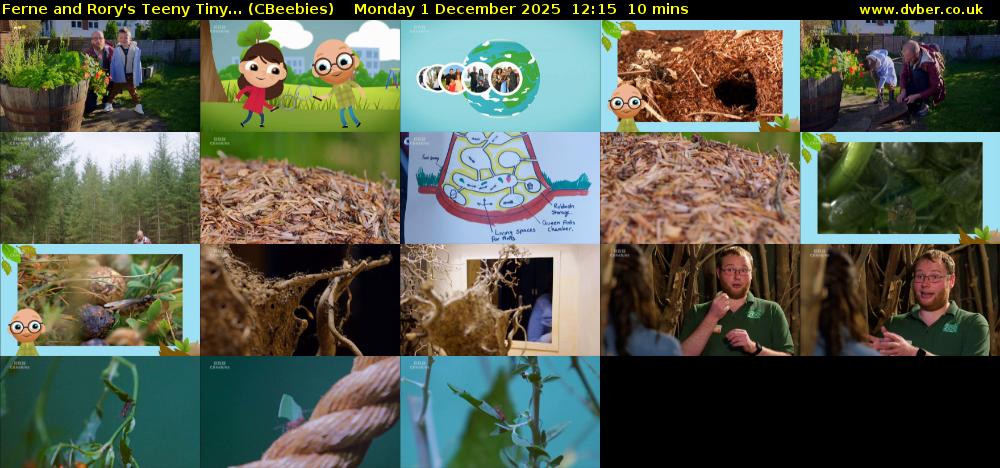 Ferne and Rory's Teeny Tiny... (CBeebies) Monday 1 December 2025 12:15 - 12:25