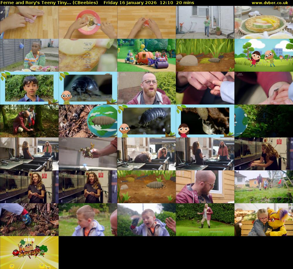 Ferne and Rory's Teeny Tiny... (CBeebies) Friday 16 January 2026 12:10 - 12:30
