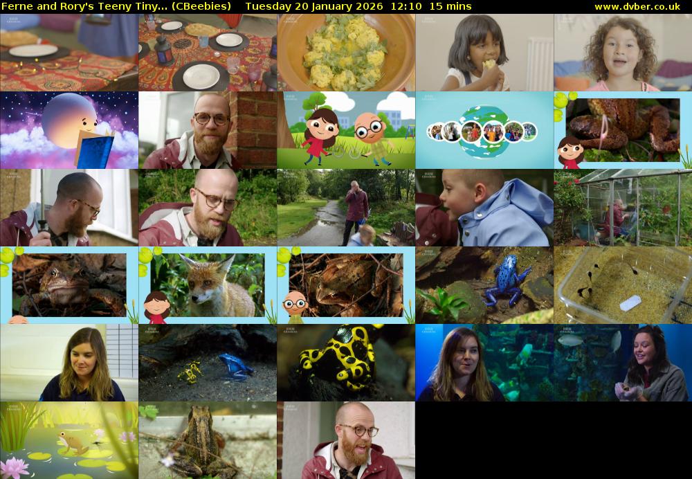 Ferne and Rory's Teeny Tiny... (CBeebies) Tuesday 20 January 2026 12:10 - 12:25