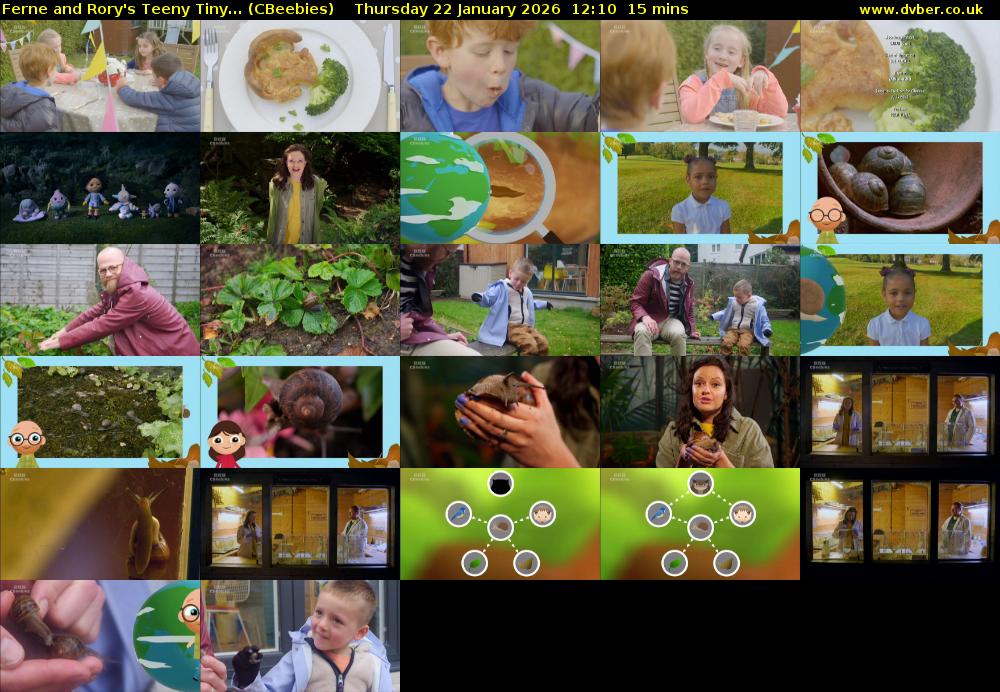 Ferne and Rory's Teeny Tiny... (CBeebies) Thursday 22 January 2026 12:10 - 12:25