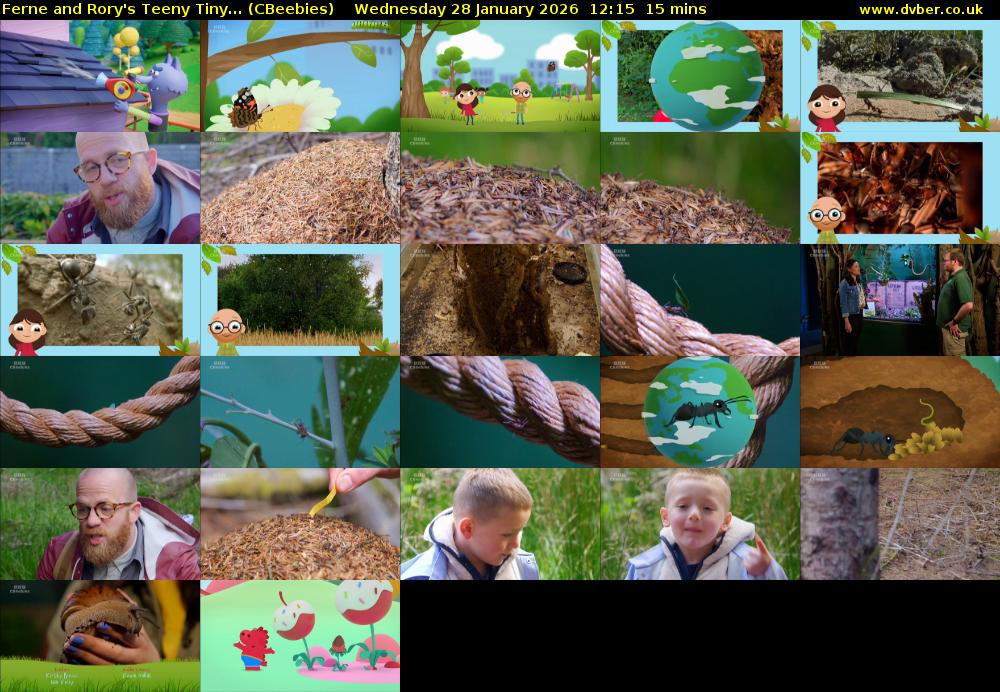 Ferne and Rory's Teeny Tiny... (CBeebies) Wednesday 28 January 2026 12:15 - 12:30