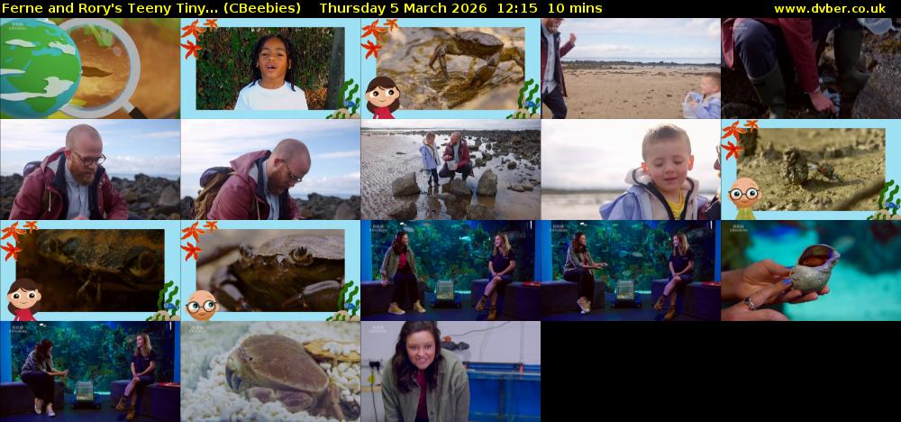 Ferne and Rory's Teeny Tiny... (CBeebies) Thursday 5 March 2026 12:15 - 12:25