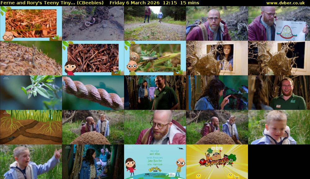 Ferne and Rory's Teeny Tiny... (CBeebies) Friday 6 March 2026 12:15 - 12:30