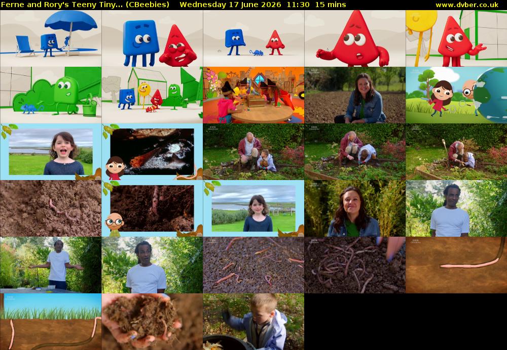 Ferne and Rory's Teeny Tiny... (CBeebies) Wednesday 17 June 2026 11:30 - 11:45
