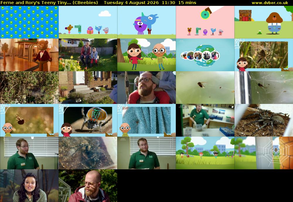 Ferne and Rory's Teeny Tiny... (CBeebies) Tuesday 4 August 2026 11:30 - 11:45