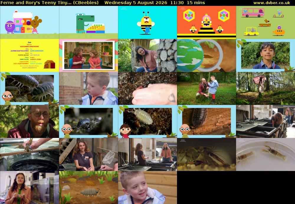 Ferne and Rory's Teeny Tiny... (CBeebies) Wednesday 5 August 2026 11:30 - 11:45