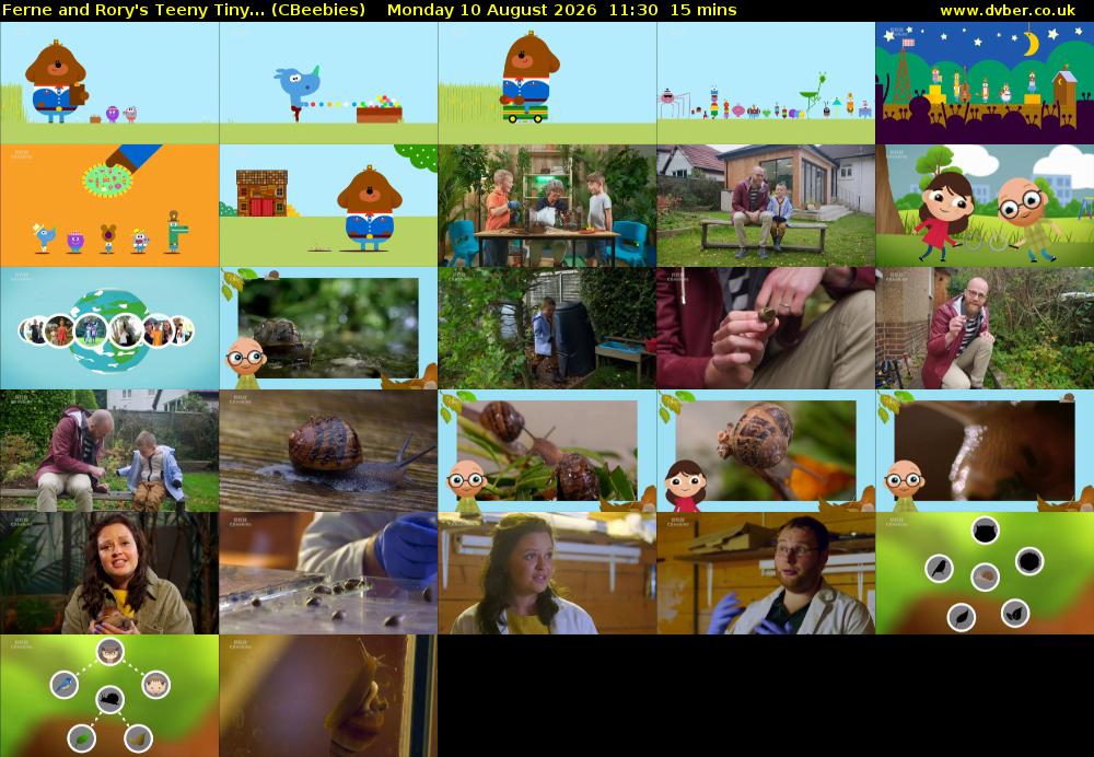 Ferne and Rory's Teeny Tiny... (CBeebies) Monday 10 August 2026 11:30 - 11:45
