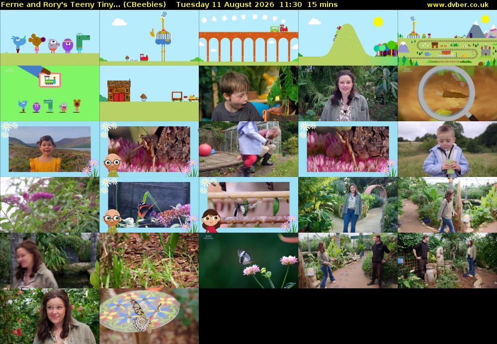 Ferne and Rory's Teeny Tiny... (CBeebies) Tuesday 11 August 2026 11:30 - 11:45