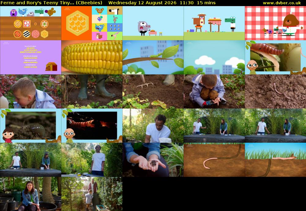 Ferne and Rory's Teeny Tiny... (CBeebies) Wednesday 12 August 2026 11:30 - 11:45