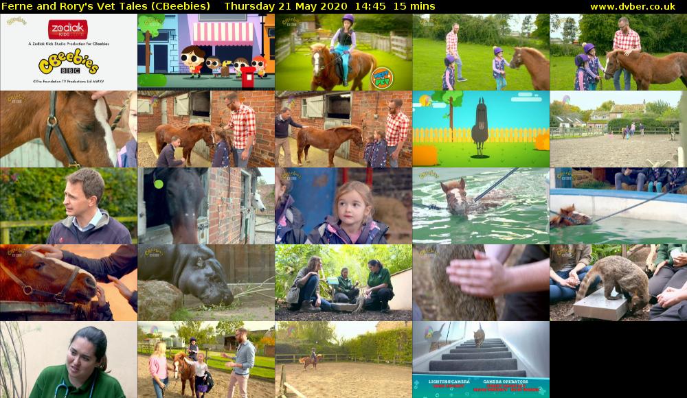 Ferne and Rory's Vet Tales (CBeebies) Thursday 21 May 2020 14:45 - 15:00