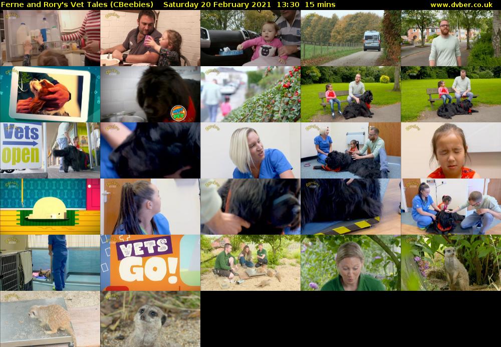 Ferne and Rory's Vet Tales (CBeebies) Saturday 20 February 2021 13:30 - 13:45