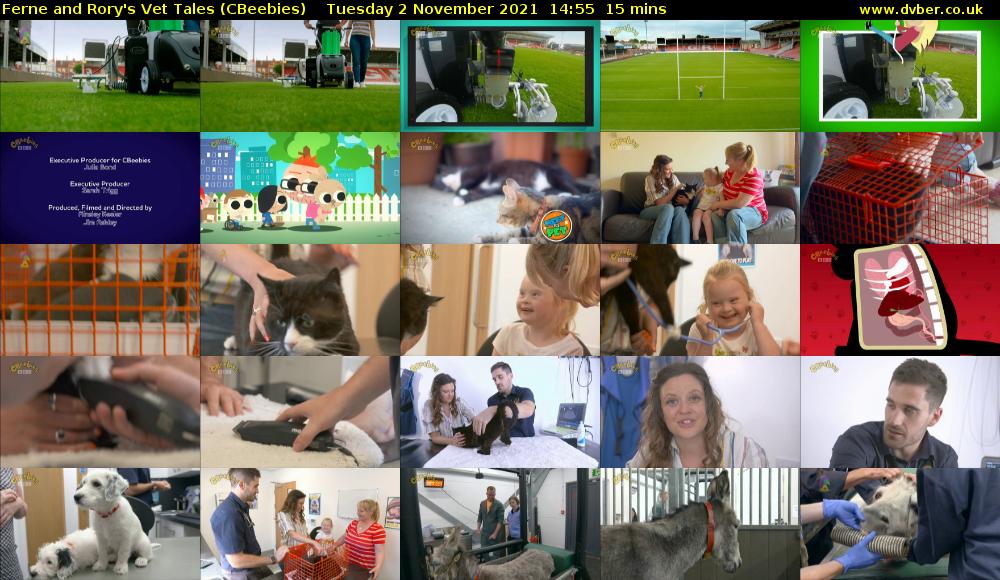 Ferne and Rory's Vet Tales (CBeebies) Tuesday 2 November 2021 14:55 - 15:10