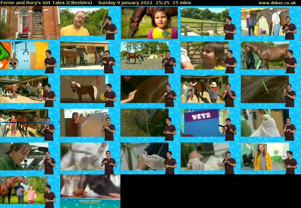 Ferne and Rory's Vet Tales (CBeebies) Sunday 9 January 2022 15:25 - 15:40