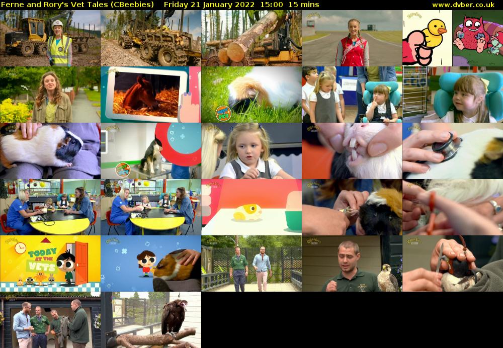 Ferne and Rory's Vet Tales (CBeebies) Friday 21 January 2022 15:00 - 15:15