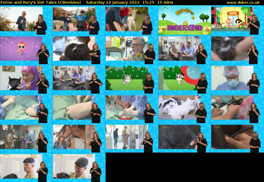 Ferne and Rory's Vet Tales (CBeebies) Saturday 22 January 2022 15:25 - 15:40