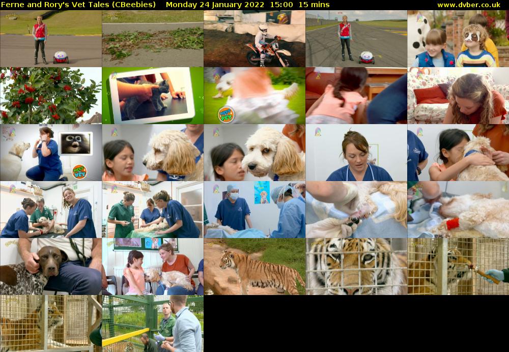 Ferne and Rory's Vet Tales (CBeebies) Monday 24 January 2022 15:00 - 15:15
