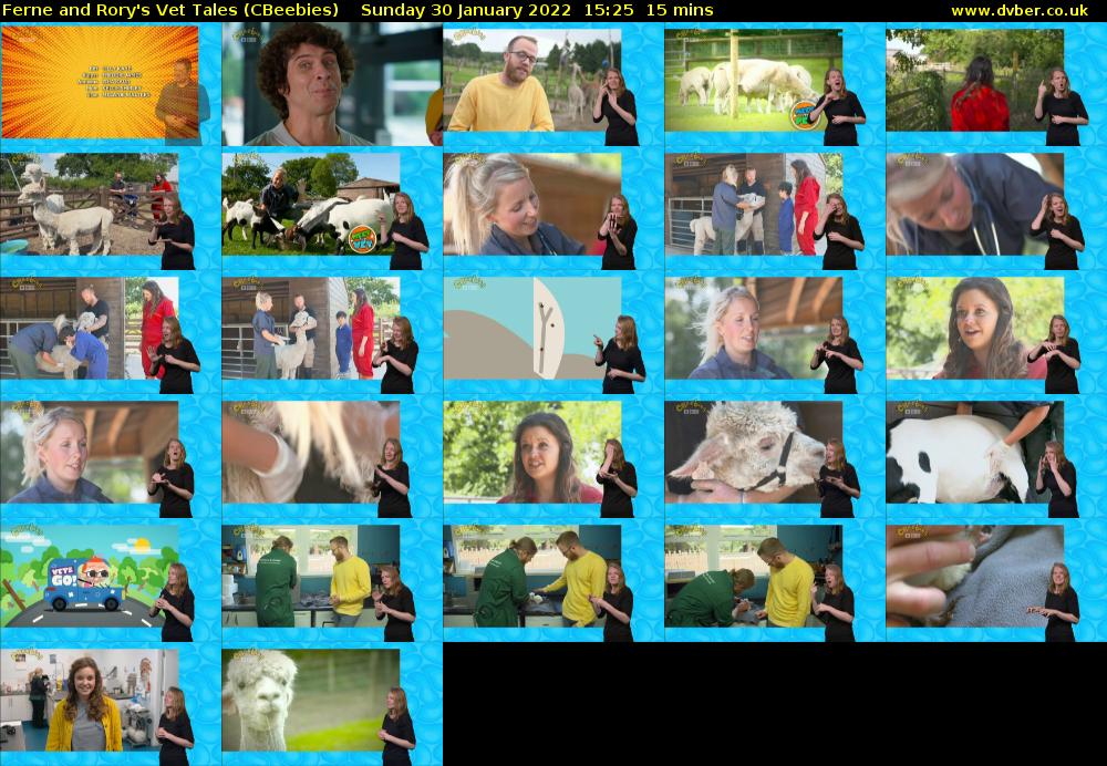 Ferne and Rory's Vet Tales (CBeebies) Sunday 30 January 2022 15:25 - 15:40
