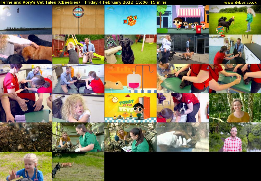 Ferne and Rory's Vet Tales (CBeebies) Friday 4 February 2022 15:00 - 15:15