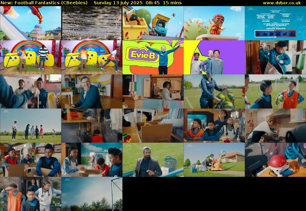Football Fantastics (CBeebies) Sunday 13 July 2025 08:45 - 09:00