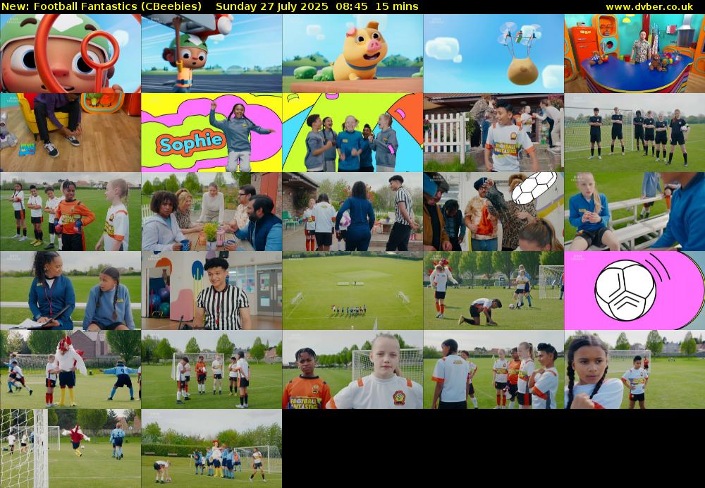 Football Fantastics (CBeebies) Sunday 27 July 2025 08:45 - 09:00