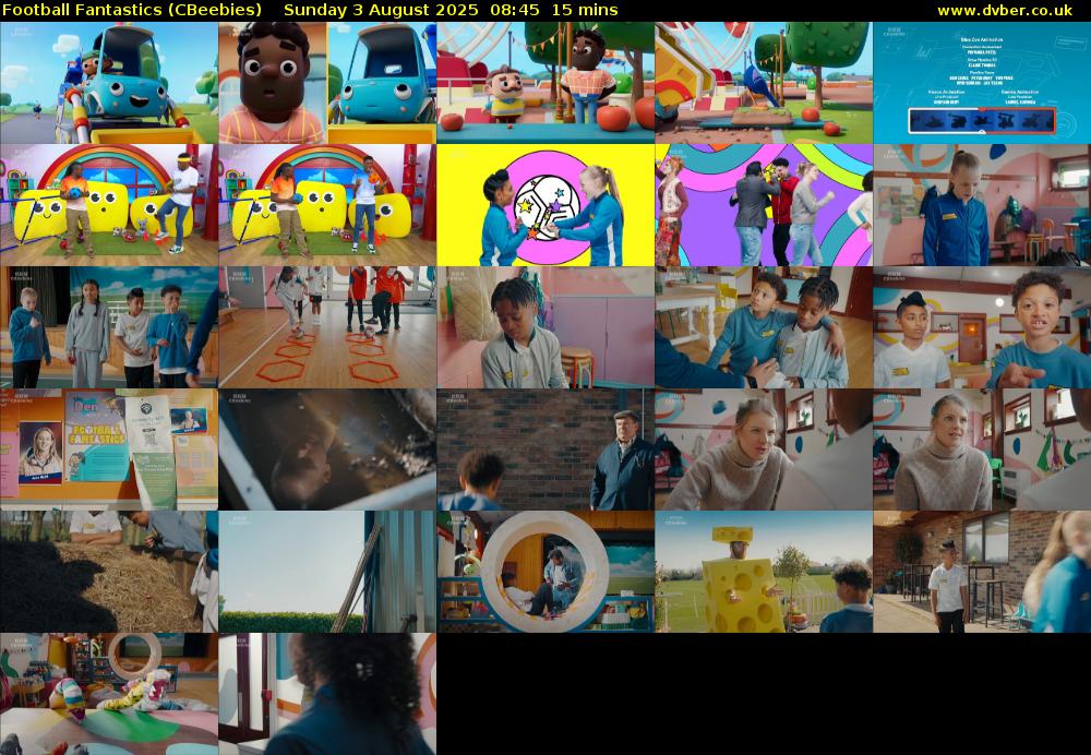 Football Fantastics (CBeebies) Sunday 3 August 2025 08:45 - 09:00
