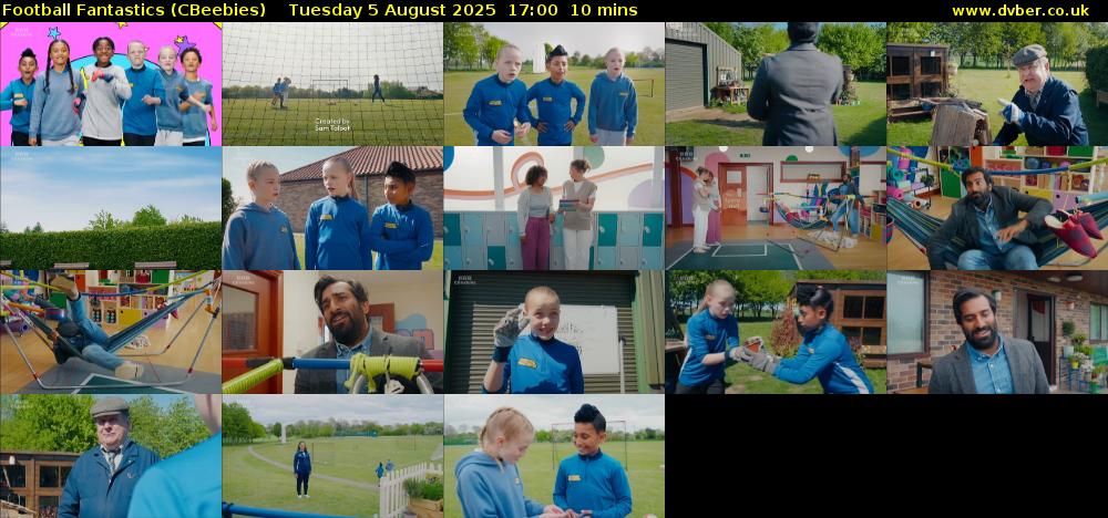 Football Fantastics (CBeebies) Tuesday 5 August 2025 17:00 - 17:10