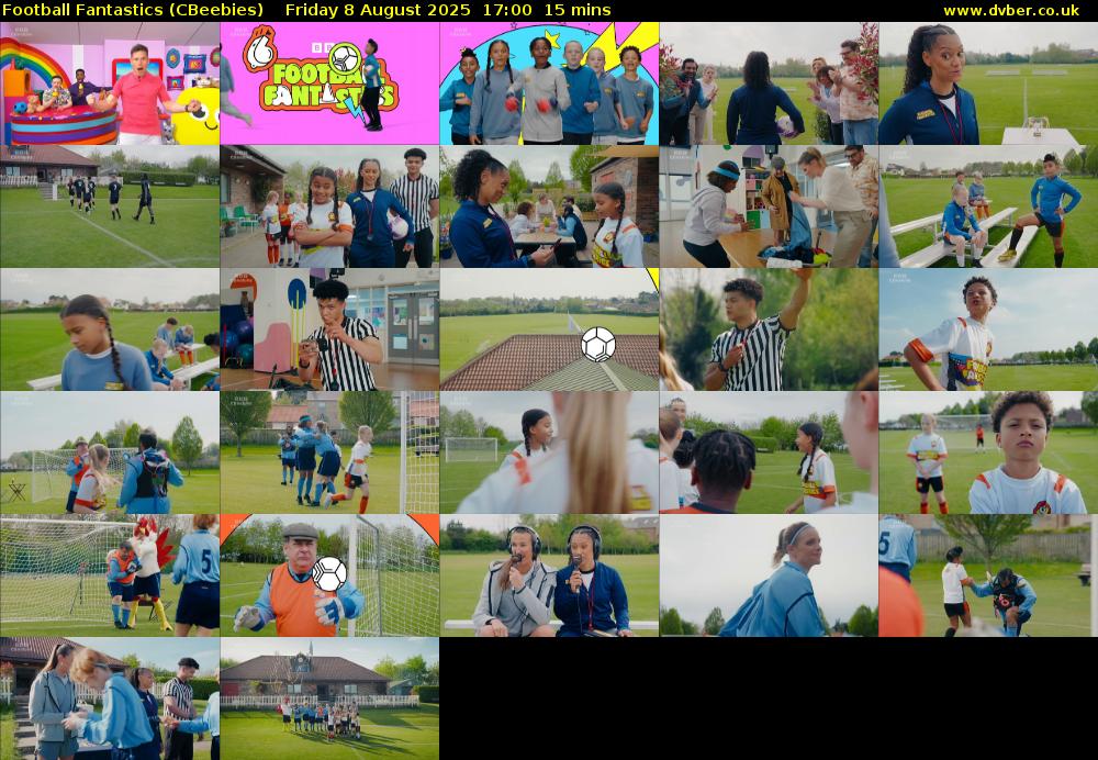 Football Fantastics (CBeebies) Friday 8 August 2025 17:00 - 17:15