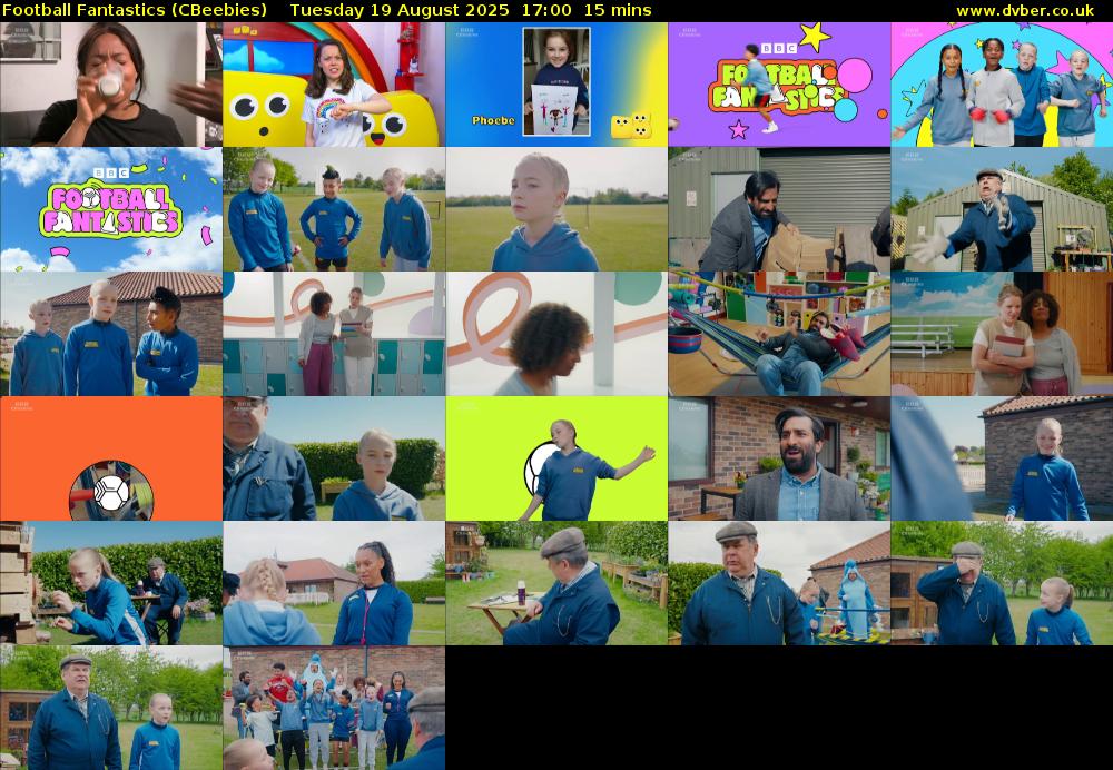 Football Fantastics (CBeebies) Tuesday 19 August 2025 17:00 - 17:15
