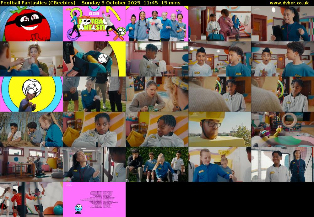 Football Fantastics (CBeebies) Sunday 5 October 2025 11:45 - 12:00