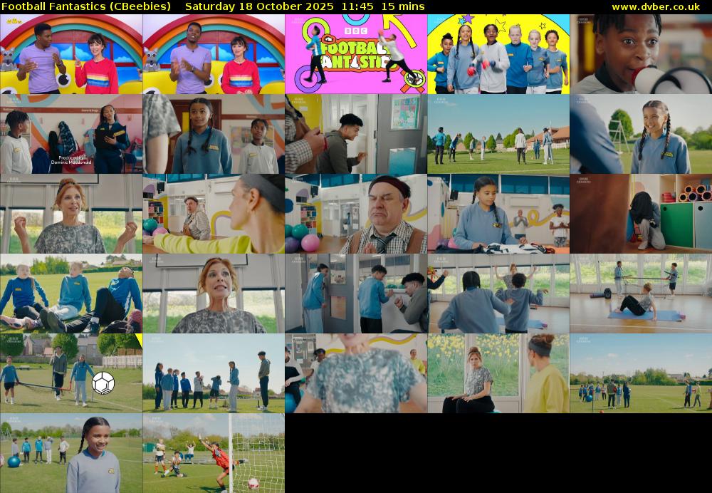 Football Fantastics (CBeebies) Saturday 18 October 2025 11:45 - 12:00
