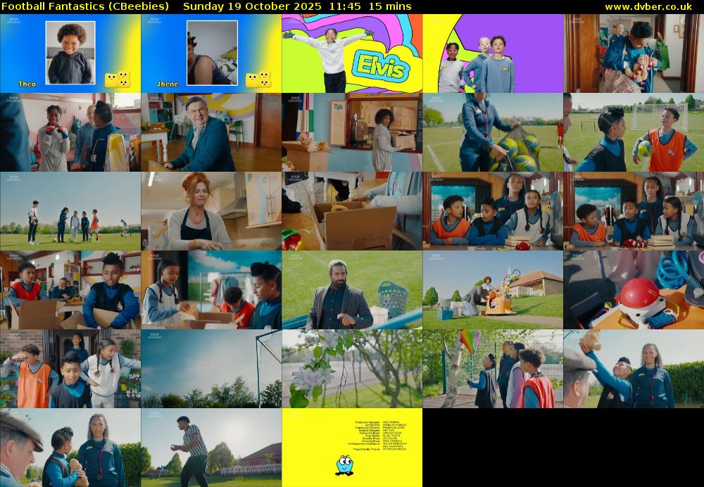 Football Fantastics (CBeebies) Sunday 19 October 2025 11:45 - 12:00