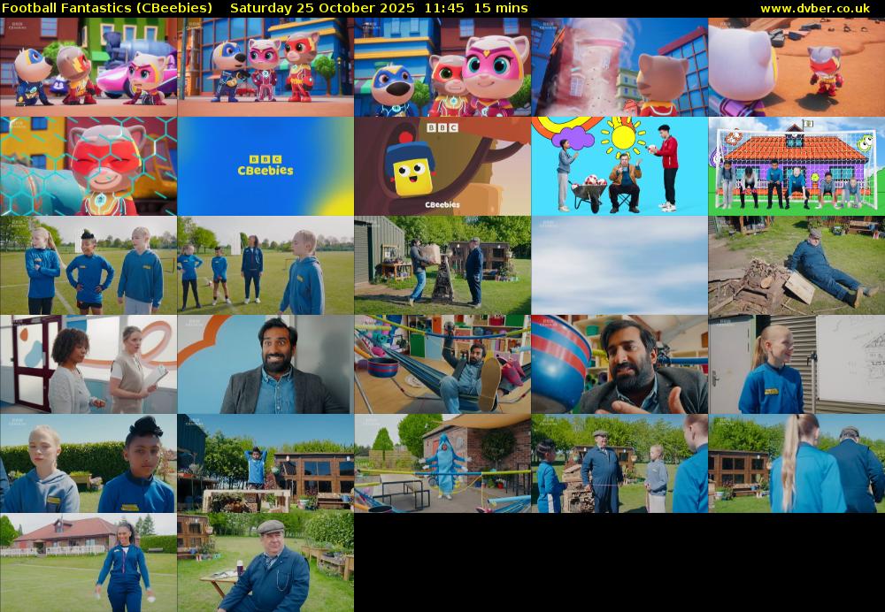 Football Fantastics (CBeebies) Saturday 25 October 2025 11:45 - 12:00