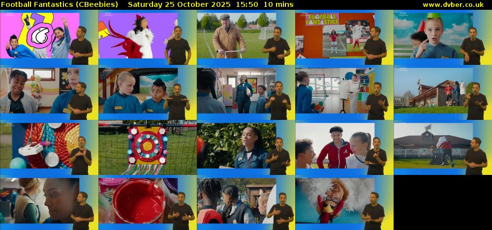 Football Fantastics (CBeebies) Saturday 25 October 2025 15:50 - 16:00