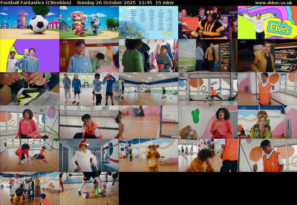 Football Fantastics (CBeebies) Sunday 26 October 2025 11:45 - 12:00