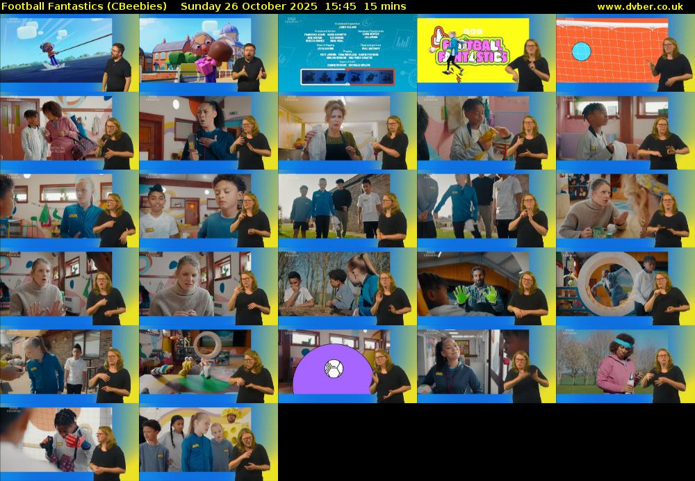 Football Fantastics (CBeebies) Sunday 26 October 2025 15:45 - 16:00