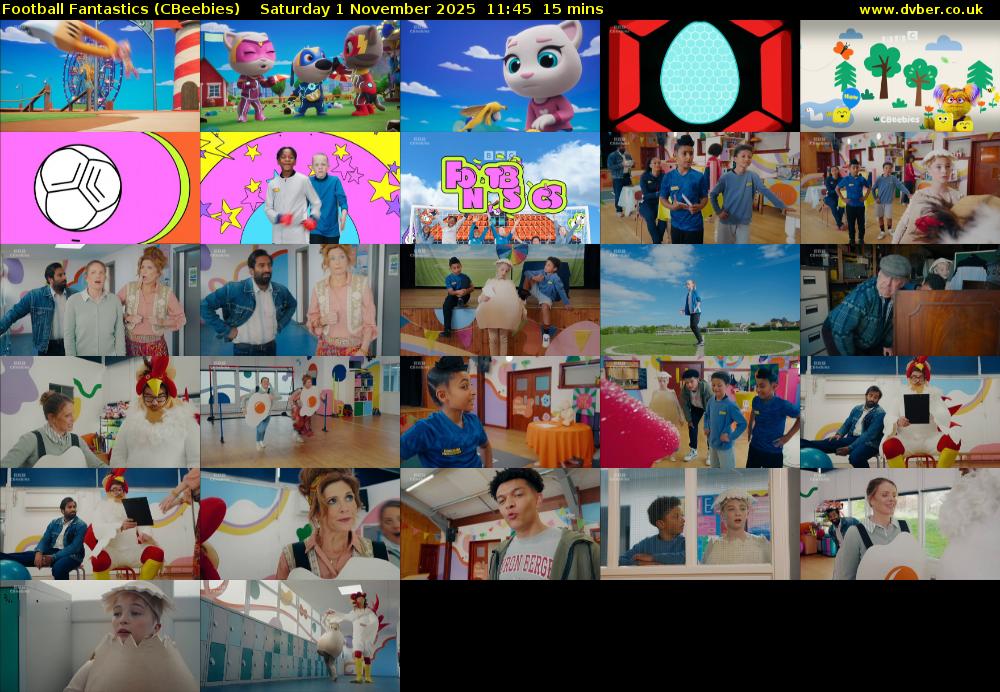 Football Fantastics (CBeebies) Saturday 1 November 2025 11:45 - 12:00