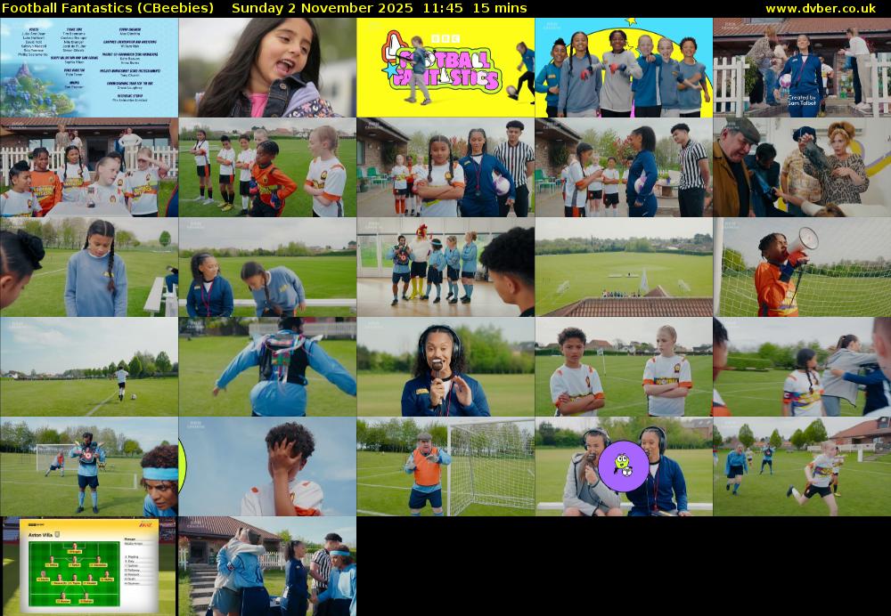 Football Fantastics (CBeebies) Sunday 2 November 2025 11:45 - 12:00