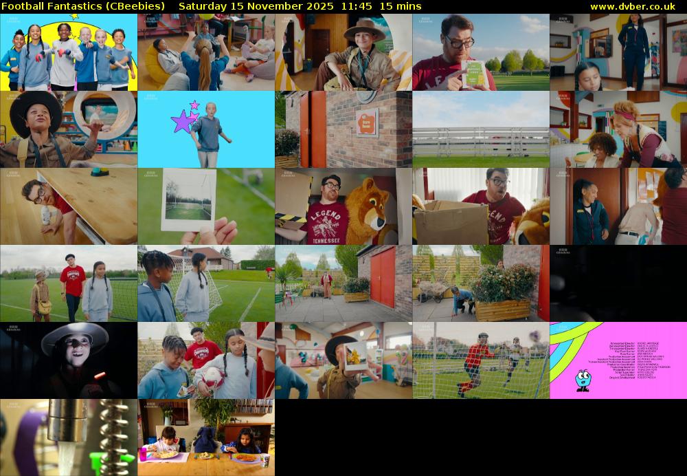 Football Fantastics (CBeebies) Saturday 15 November 2025 11:45 - 12:00