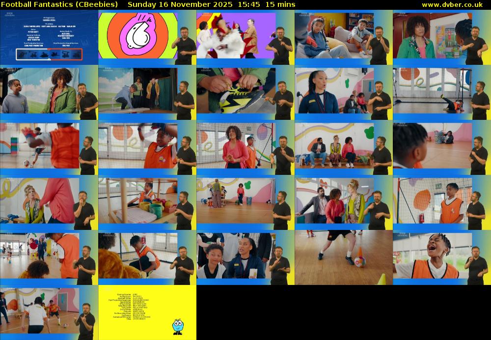 Football Fantastics (CBeebies) Sunday 16 November 2025 15:45 - 16:00