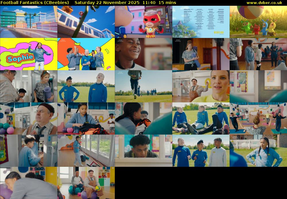 Football Fantastics (CBeebies) Saturday 22 November 2025 11:40 - 11:55