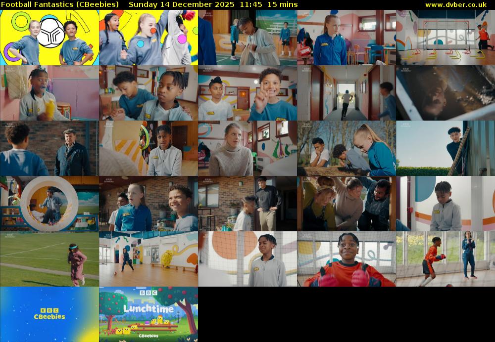 Football Fantastics (CBeebies) Sunday 14 December 2025 11:45 - 12:00